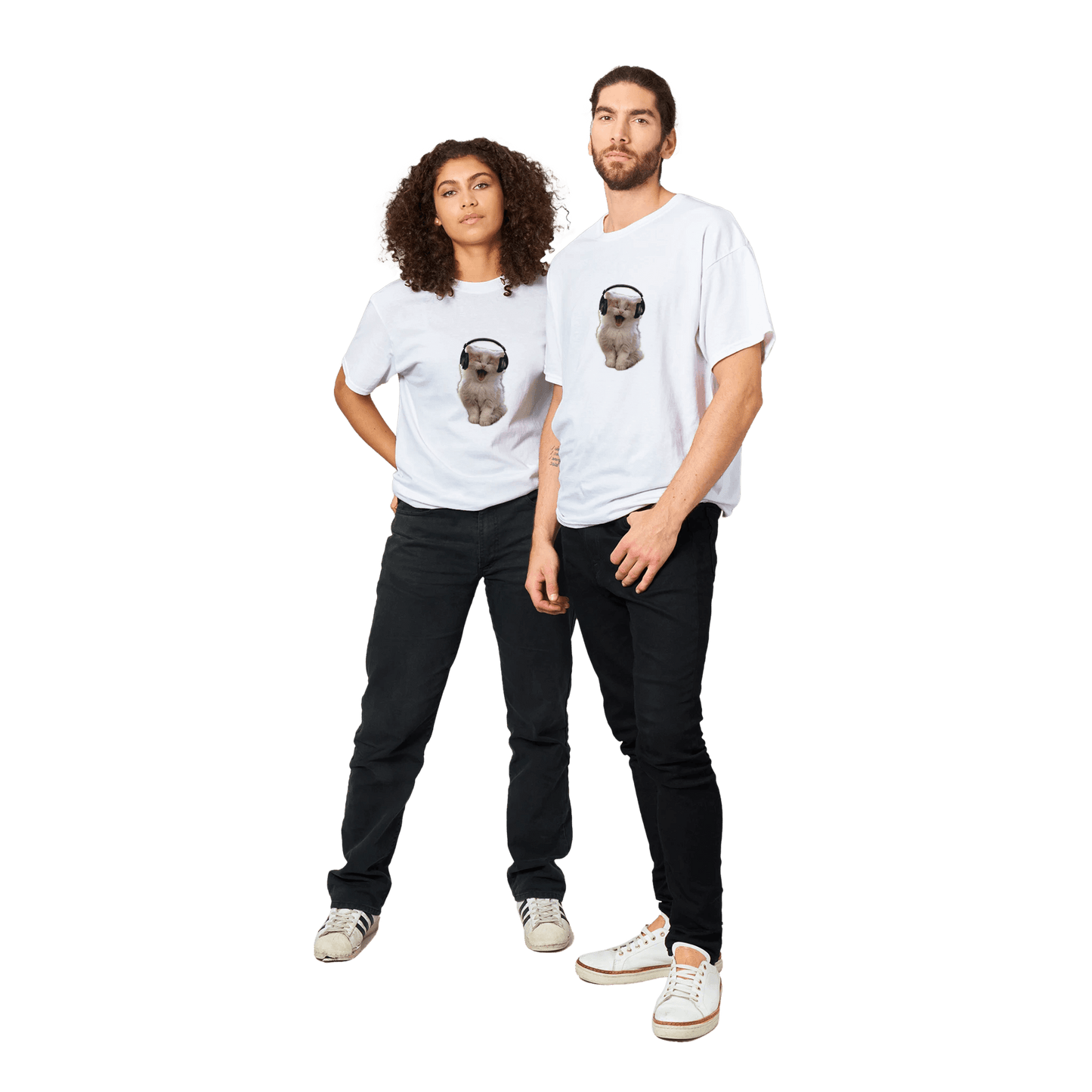 headphones kitten T-shirt - kizia