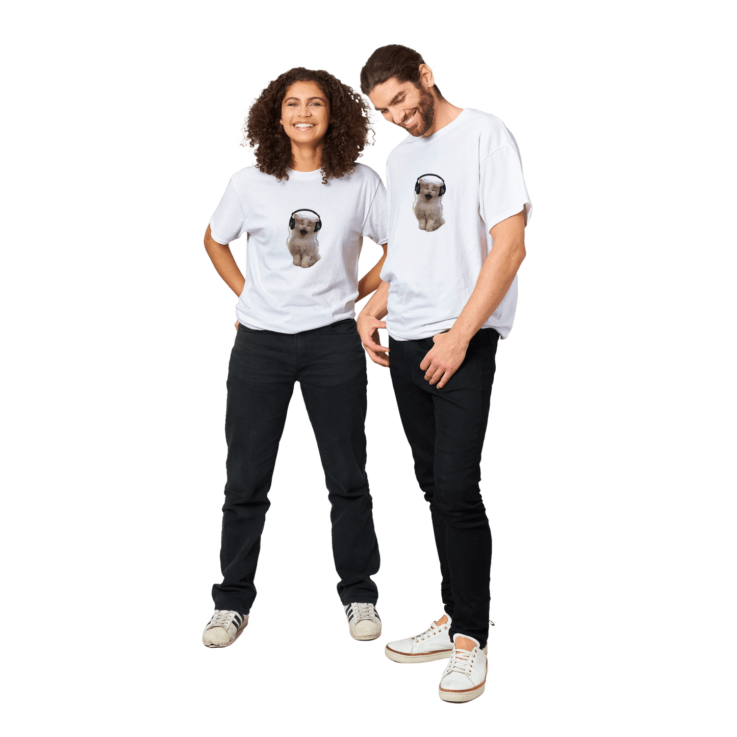 headphones kitten T-shirt - kizia